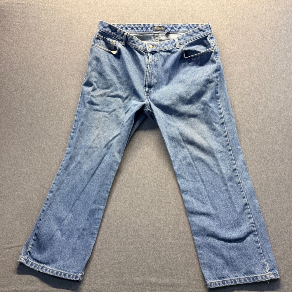 Van Heusen Mens Straight Leg Jeans Medium Wash Blue 100% Cotton 40x29